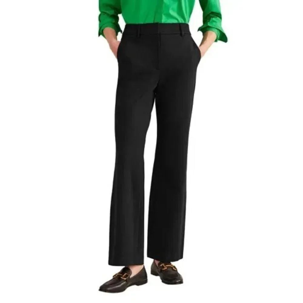 Boden Womens Pants UK 10 US 6 Black High Rise Hampshire Flared Trouser R0297 NWT
